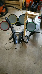 Rockband drums and 2 guitars