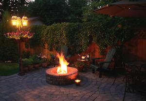 Stone Fire Pit with Grate
