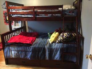 Twin over Full Bunk Bed with Storage