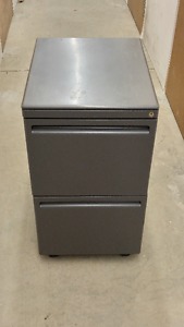 Two Drawer Metal File Cabinet, on Casters