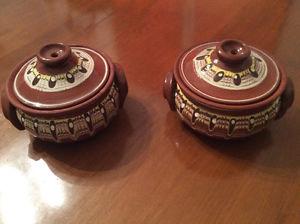 Two small Clay pots for cooking