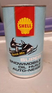 Vintage Shell snowmobile quart tin