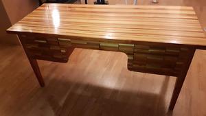 Zebra style handcrafted cedar desk