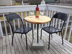 bistro table and chairs