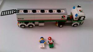 lego octan fuel tanker truck with 2 mini figures