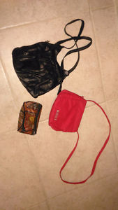 purses/ black leather/ red kids purse/dressup