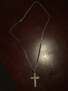 10k White gold chain and pendant