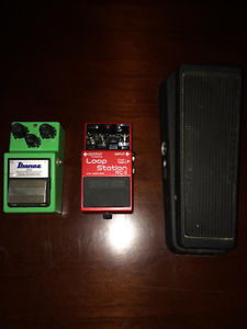 $150 FOR ALL THREE!! Ibanez TS-9, BOSS RC-2, Dunlop Crybaby
