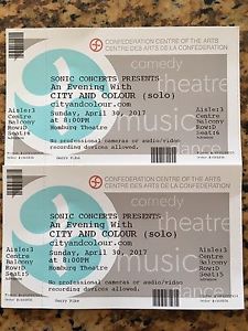 2 City and Colour Tickets $80