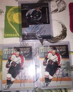 3 Autographed Hockey Cards - 2 Thornton - 1 Marleau - Mint