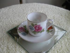 ADORABLE OLD VINTAGE WAFER-THIN ACME CHINA MINI CUP & SAUCER