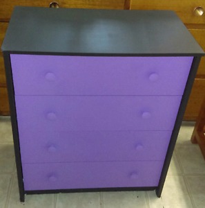 Black and Violet 4 Drawer Dresser