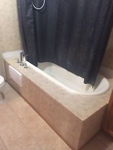 Cast iron bathtub and faucet/shower head