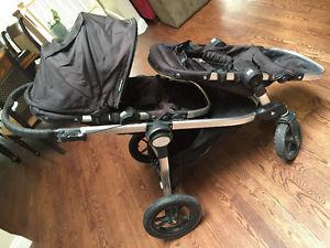 City select twin stroller-black