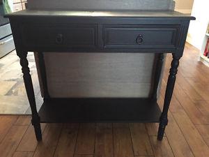 Dark brown wood console table
