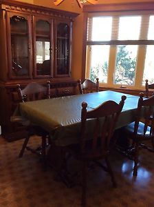 Dining table and hutch