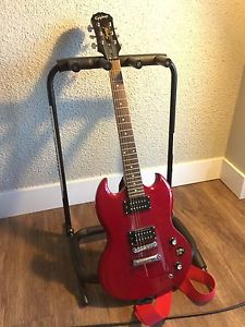 Epiphone bright red electric guitar