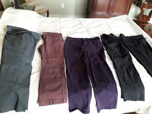 FIVE pairs of designer pants size 16