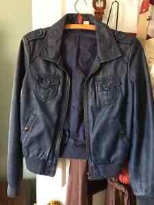 H&M Blue Leather Jacket