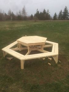 Hexagon picnic tables