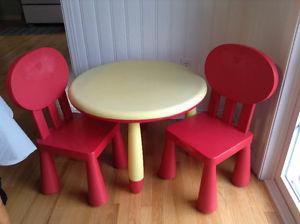 Kids play table and chairs