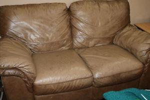 Leather couch and love seat FREE