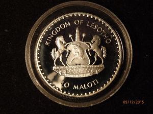Lesotho 10 Maloti  oz coin 50% Silver