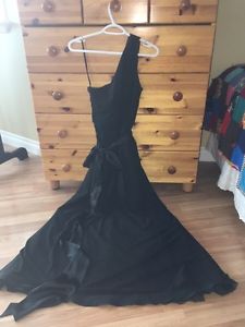 Long Black Grecian-Style Evening Gown
