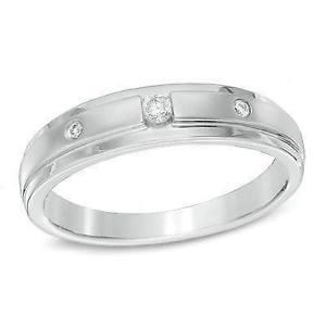 Men's 0.10 CT. T.W. Three Stone Diamond Ring in 10K White