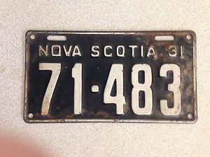  Nova Scotia Licence Plate