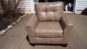 Pair of Grey Pleather Chairs