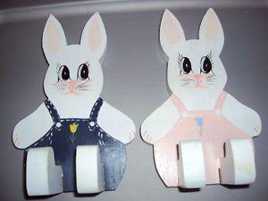 Pair of Wooden Rabbits for bookends for little one's books