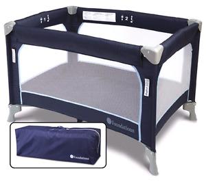 Portable crib with folding bag