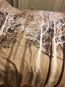 Shower curtain -trees brown