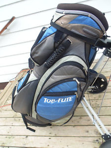 TOP/FLITE DELUX GOLF CART BAG.AND PULL CART.