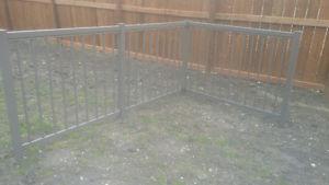Three sections of grey fencing for sale.
