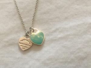 Tiffany Double Heart Tag Pendant,Sterling Silver