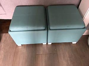 Two ottomans with storage and trays.---ON HOLD