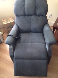 Two power recliner chairs - Grey $300 or Blue $350
