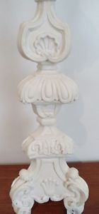 Vintage PLASTER Table Lamp SHELL ACANTHUS Antique SHABBY