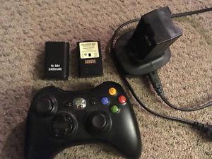 Xbox360 Controller with 2 battery packs and charger