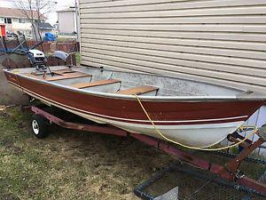 14 foot aluminum boat, trailer and 7.5hp motor