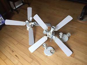 2 ceiling fans and matching lights for sale