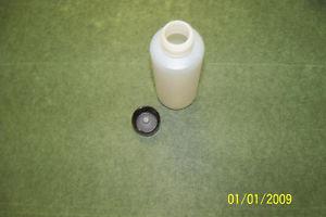 2 oz. HD PE cylinder bottles with lined coned phenolic cap