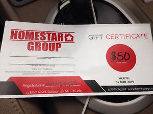 $50 Gift Certificate for Homestar Group
