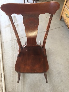 Armless Wooden Rocking Chair