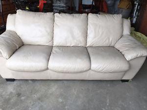 BEAUTIFUL TAN LEATHER COUCH_ WANT GONE TONIGHT