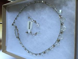 Beautiful Bridal Crystal and zirconia necklace and earring