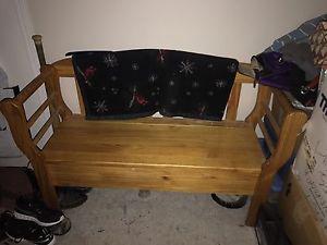 Bench with storage - heavy duty hand made
