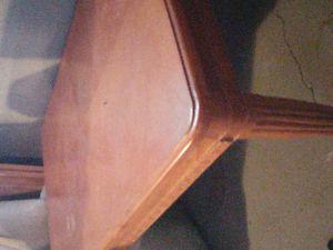 Detailed solid oak coffee table.
